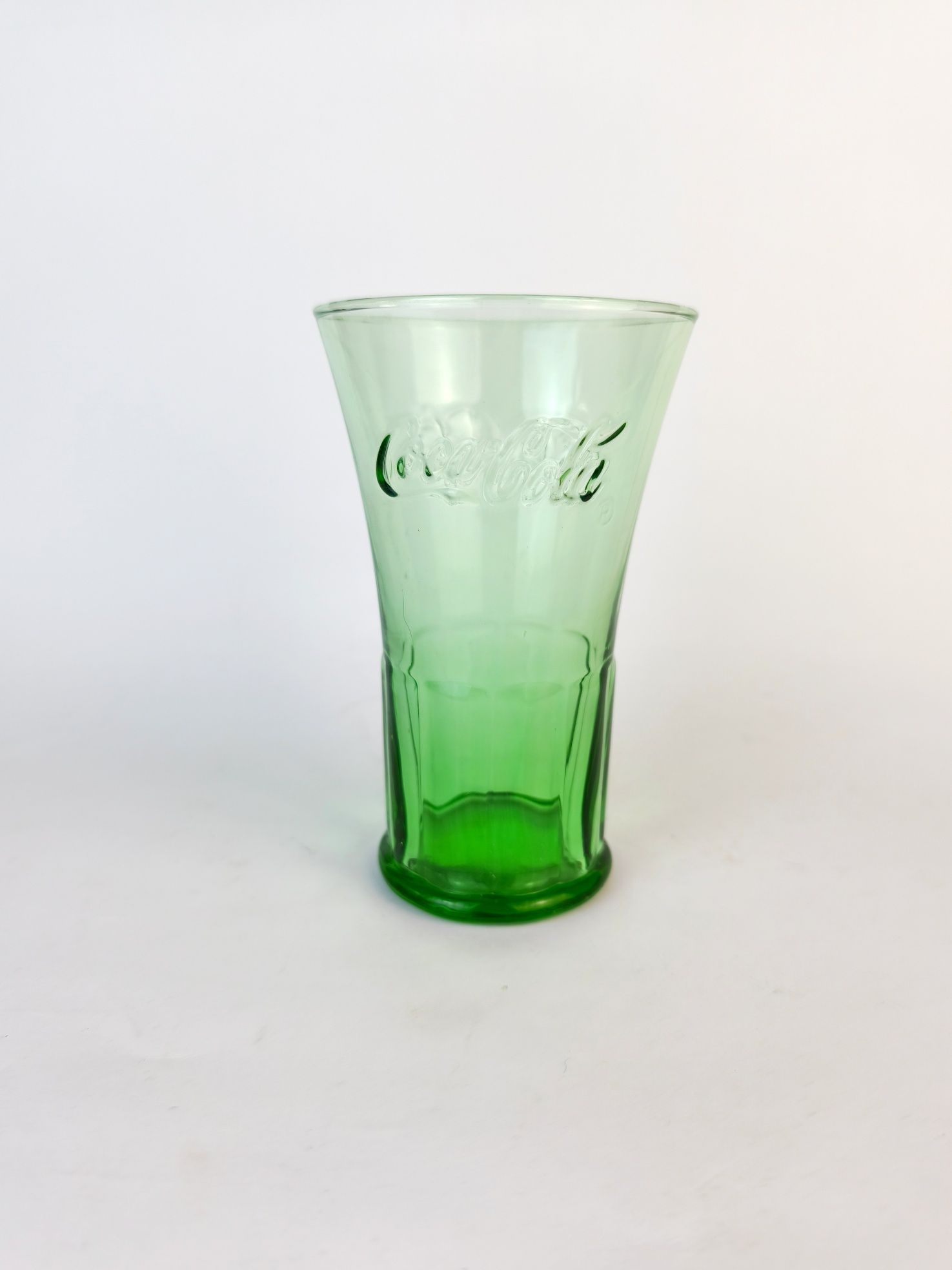 Wysoka szklanka coca-cola szkło barwione w masie zielone kolekcjonersk
