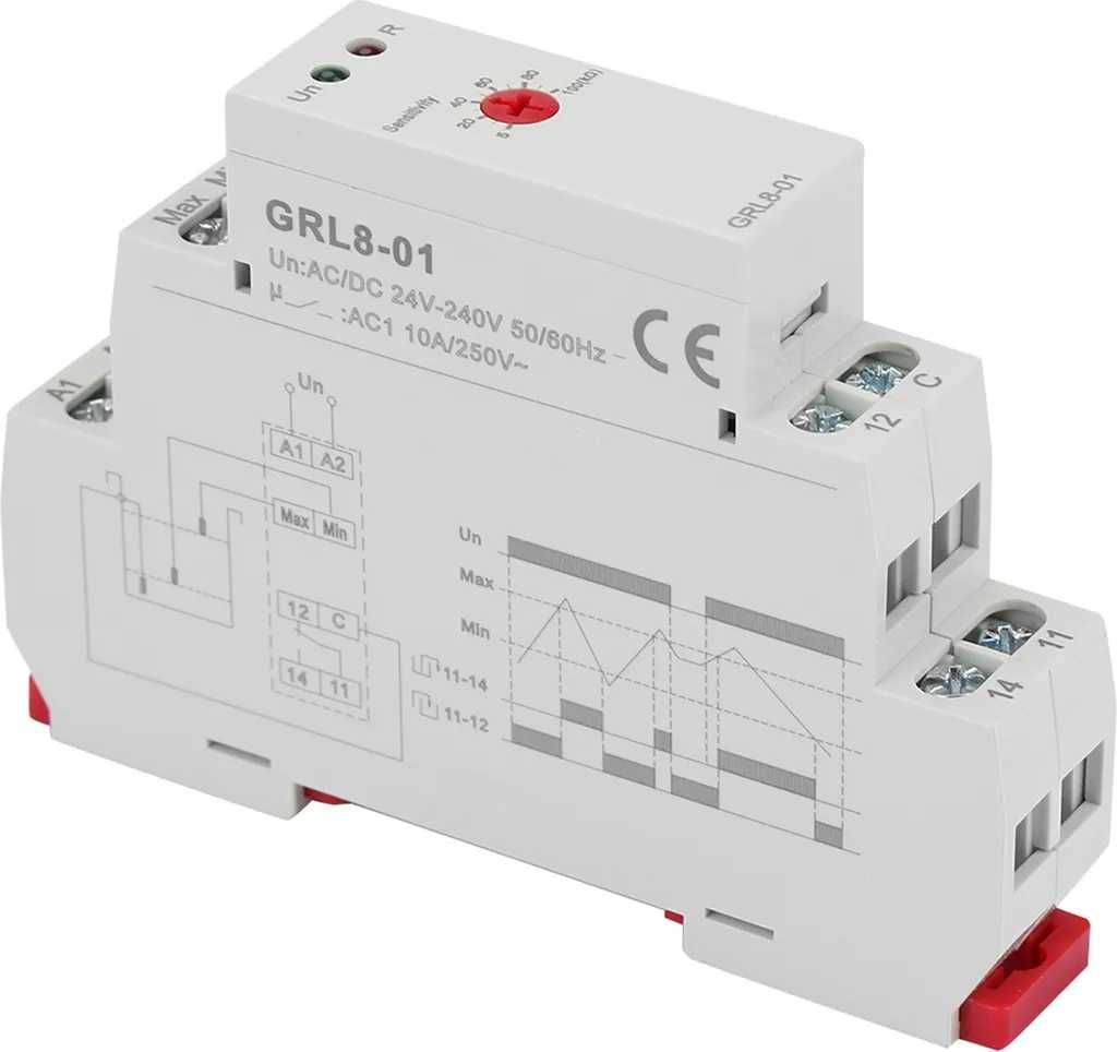 Przekaźnik kontroli poziomu cieczy GRL8-01 10A AC/DC 24V-240V