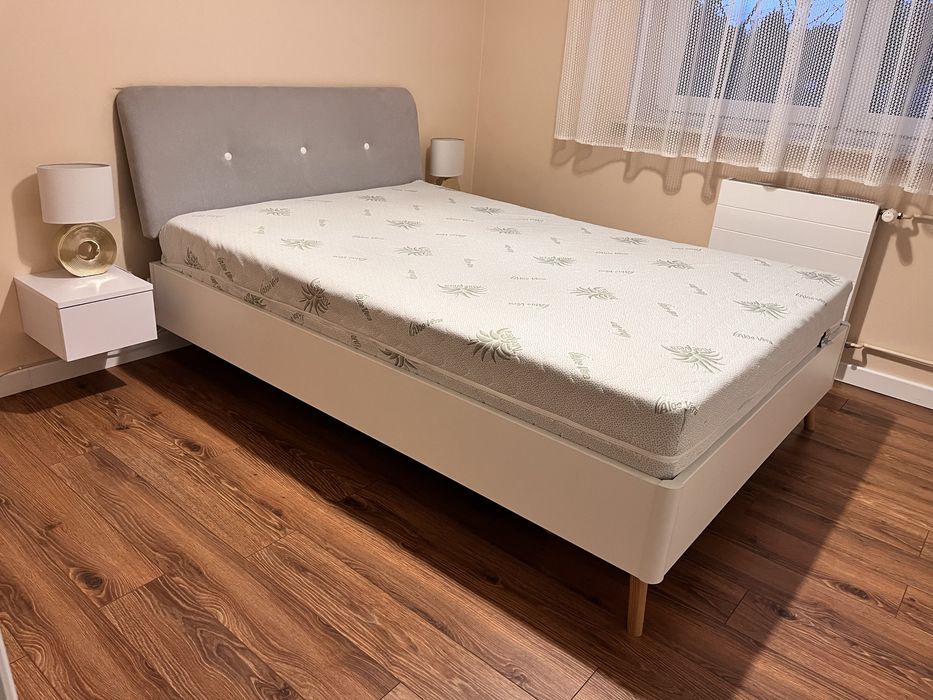 Łóżko rauch kolding 140x200cm plus materac janpol helio premium zestaw