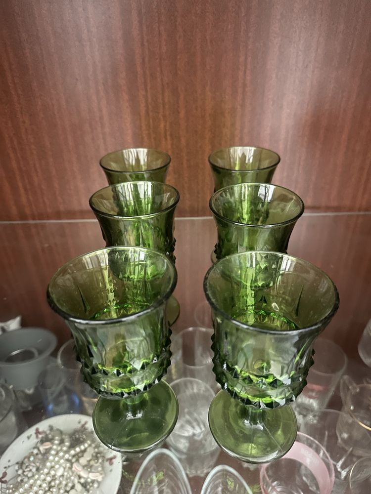 Conjunto 6 copos vidro verde