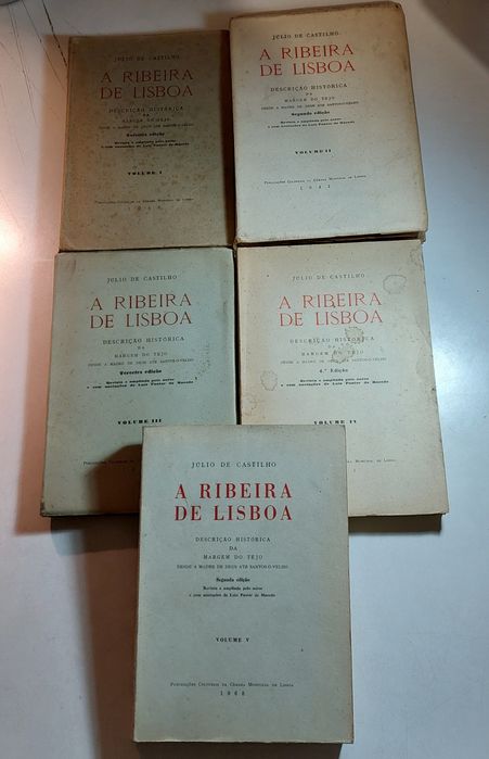 A Ribeira de Lisboa - Júlio de Castilho (5 Volumes - Completo)
