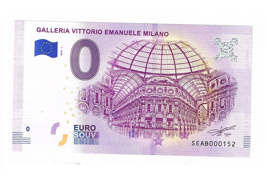 0 Euro Galleria Vittorio Emanuele Milano - Włochy 2018-1 Niskie numery