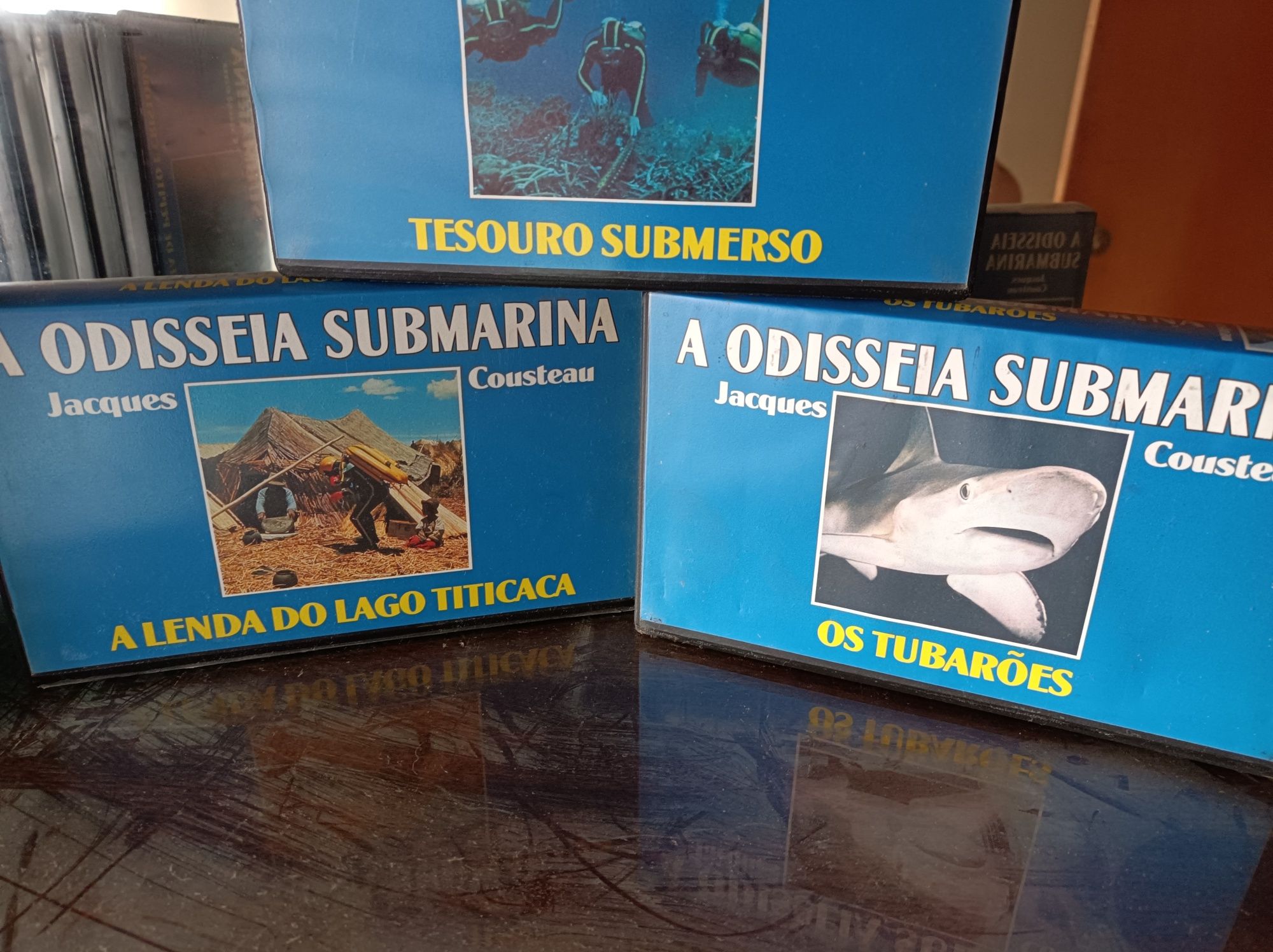 Lote de 6 Cassetes VHS * A Odisseia Submarina * Jackes Cousteau