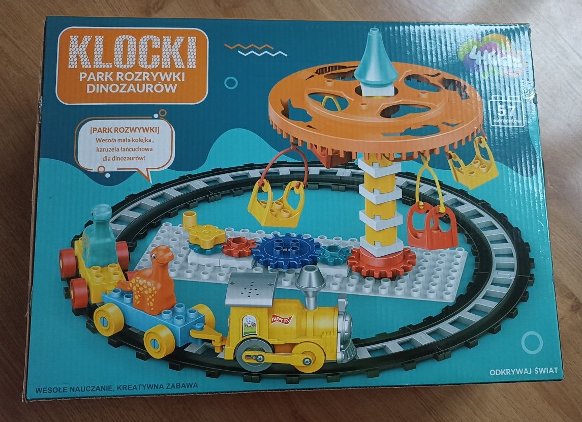 Klocki Park rozrywki dinozaurów 4Kidz stan bdb, kompletne