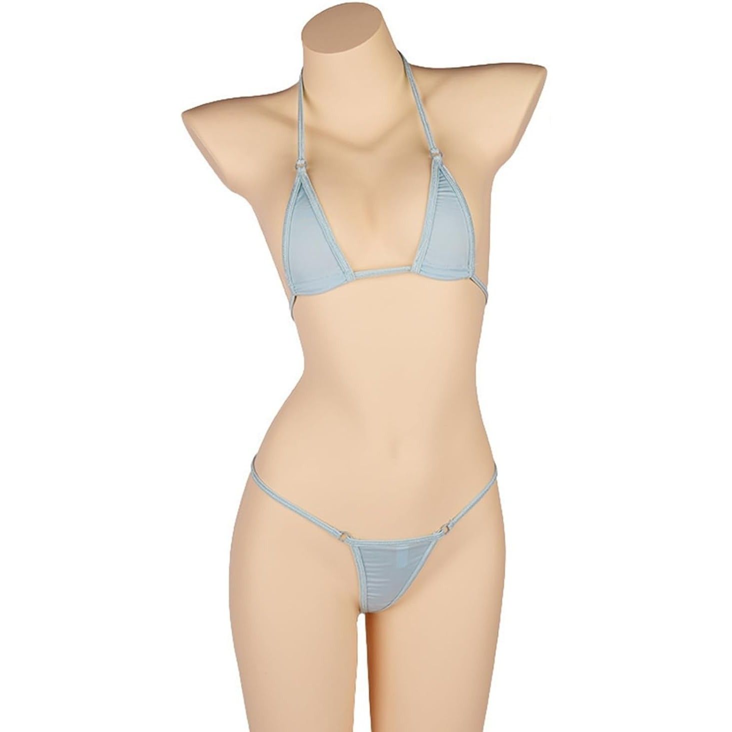 Bahama seksowne micro bikini wiązane na plażę strój kąpielowy błękitny