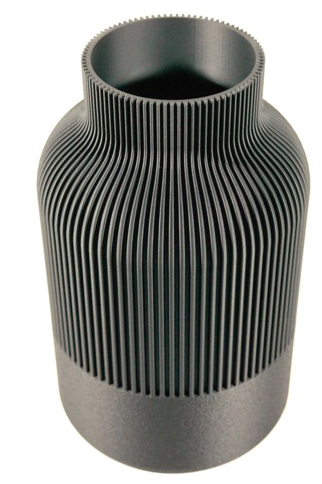 Czarny wazon lamelowy 245x140mm–matowy,nowoczesny,do suchych dekoracji