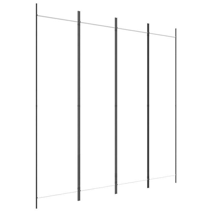 vidaXL Parawan 4-panelowy, biały, 200x200 cm, tkanina