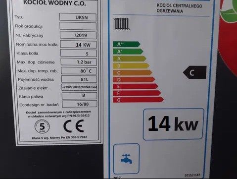 Piec kocioł nadmuchowy na drewno węgiel 14kW do 120m2 Dostawa Gratis