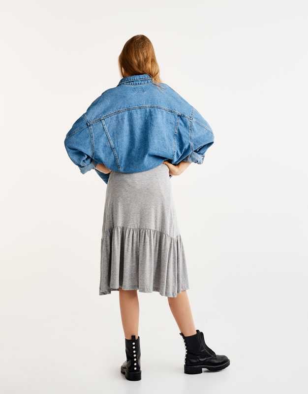 серая юбка миди  pull&bear xs - s