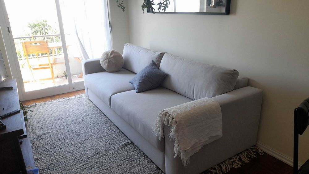 Sofá-cama com espaço de arrumação (3 lugares)