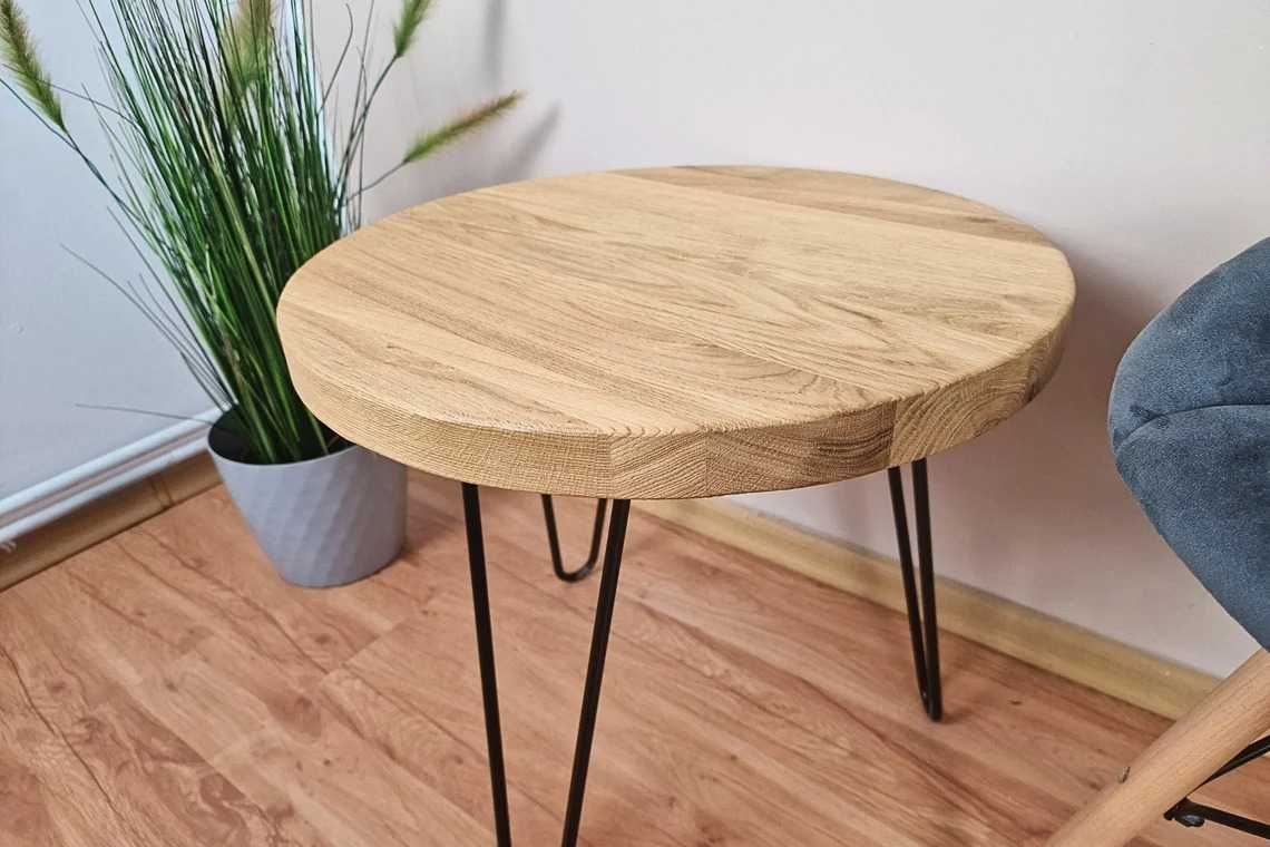 Stolik Kawowy Dębowy nowy 50cm lakierowany wysyłka loft stół salon