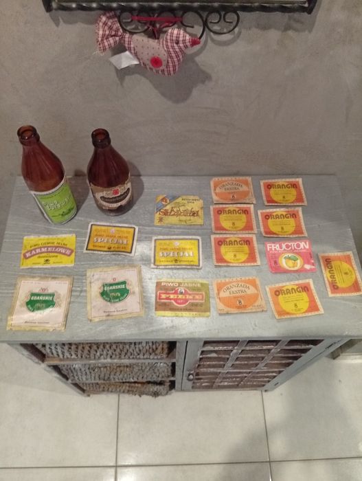 Etykiety po piwie oraz orenzrzadzie PRL