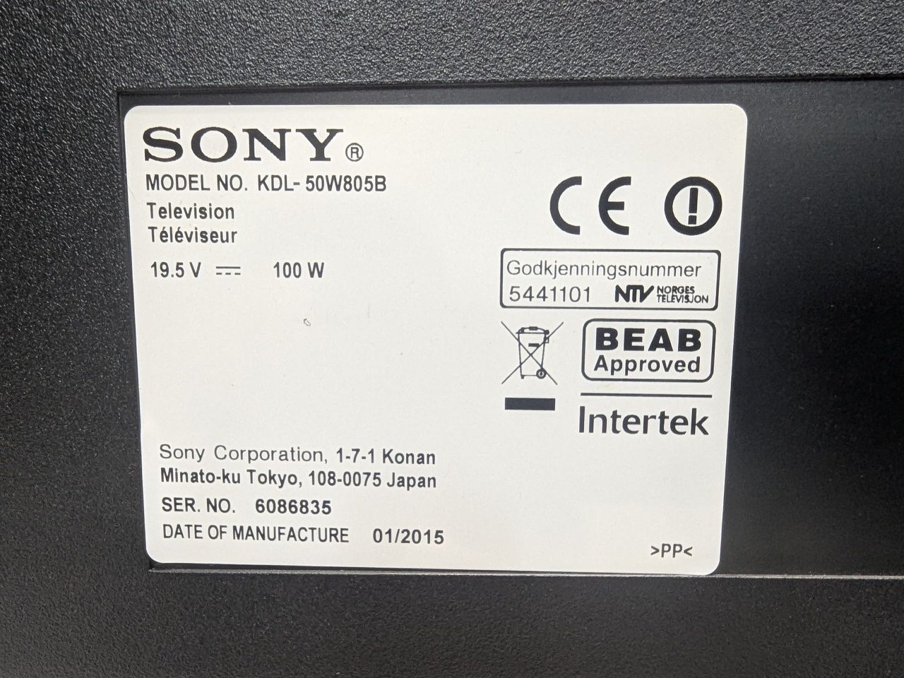 Sony KDL-50W805B 3D Smart TV,Wi FI !!!