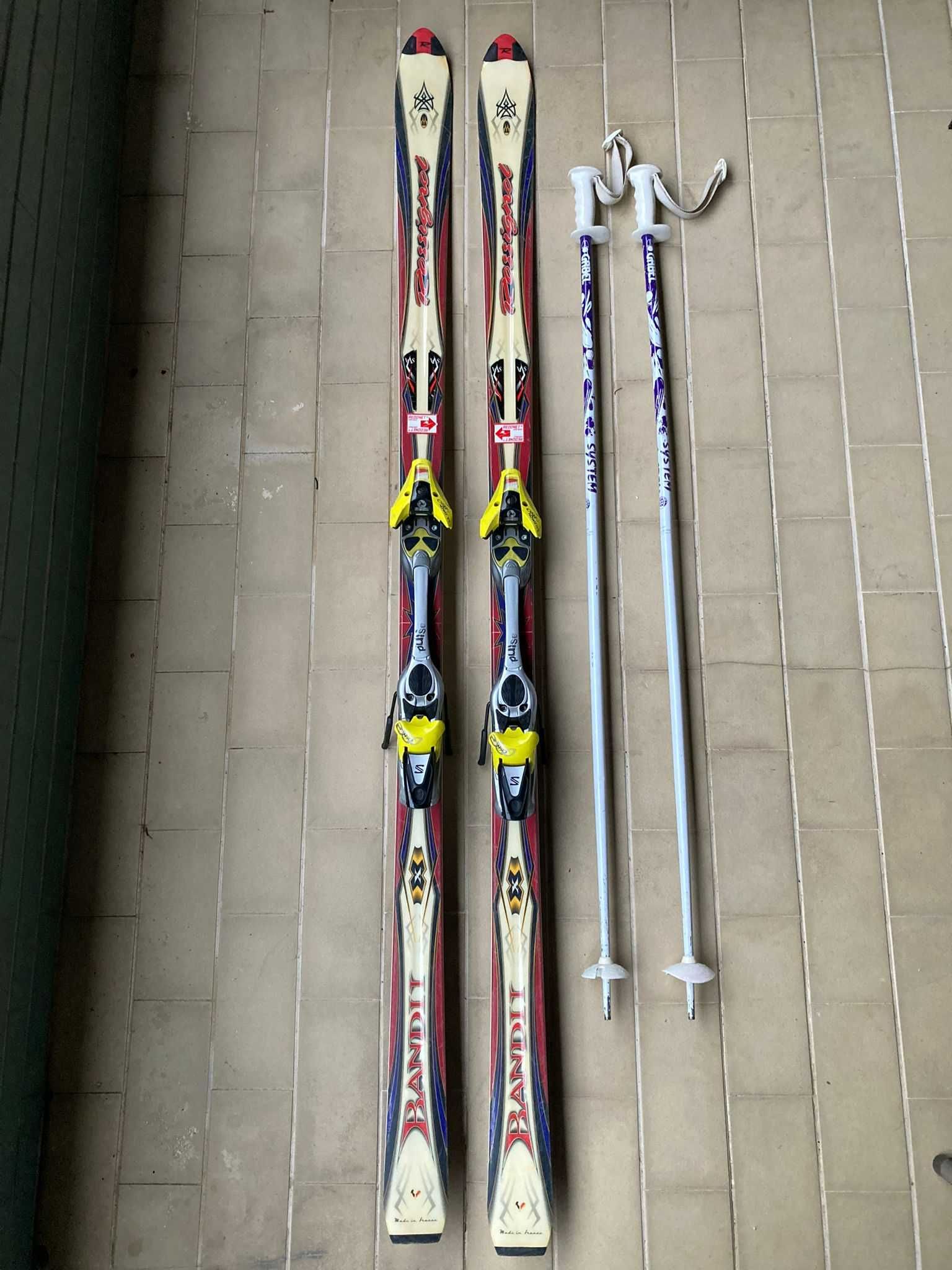 Skis Bandit Rossignol 191cm | Fixações Salomon 850 | Bastões e Saco