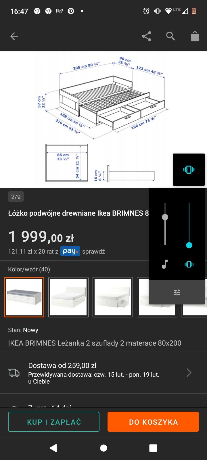Łóżko Ikea Brimes