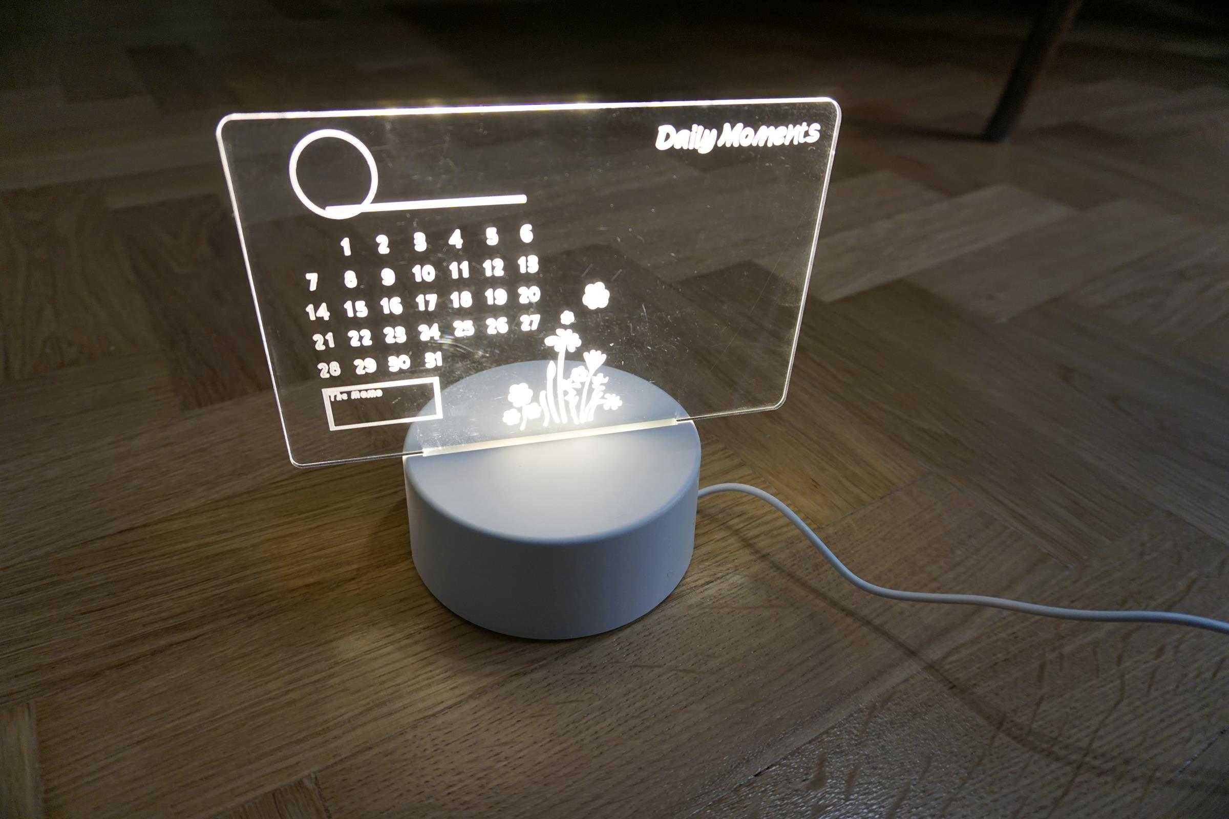 lampka LED USB kalendarz do pisania na notatki nocna biurko organizer