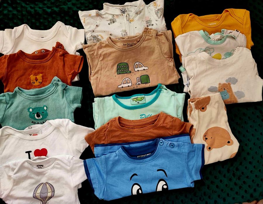 Jesienna paka ubranek dla chłopca rozmiar 74