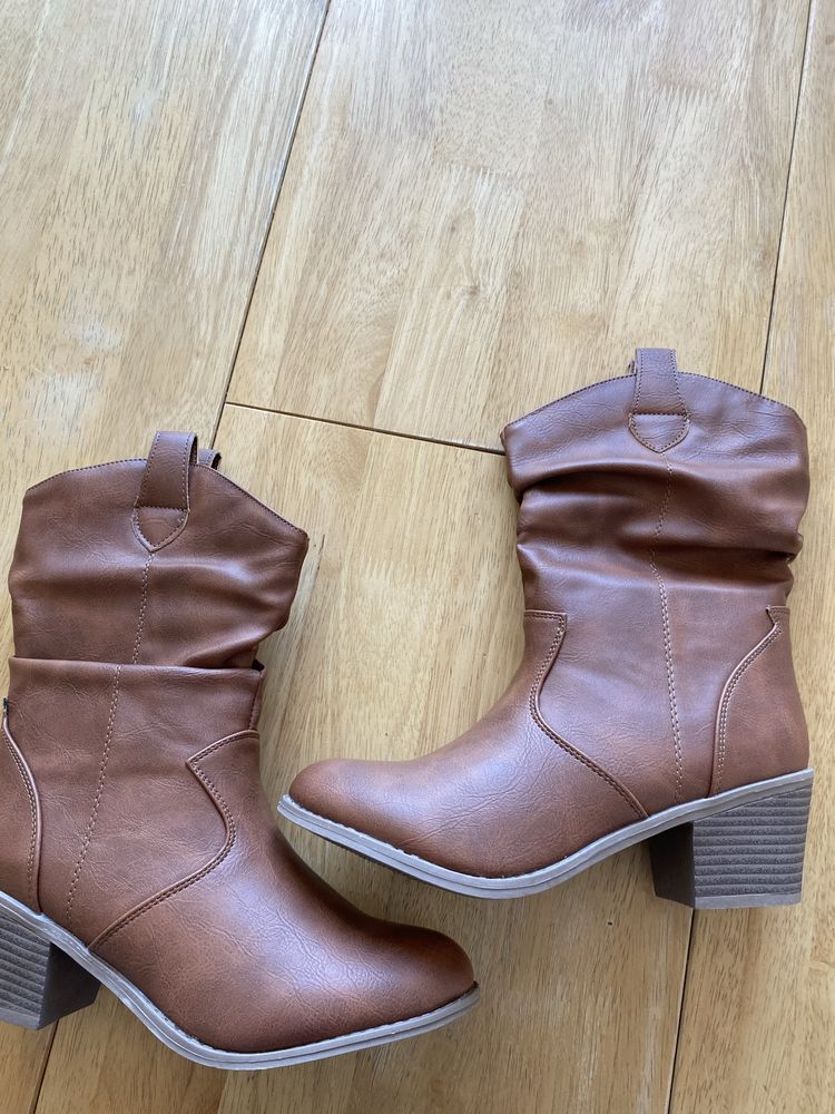 NOWE  Buty botki kowbojki 36 Camel