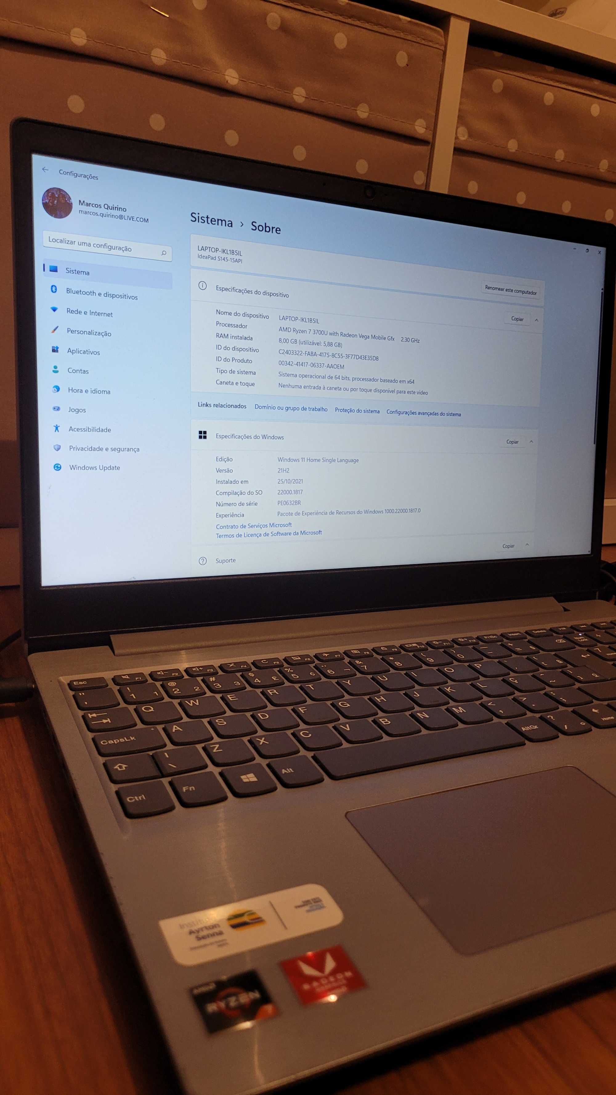 Portátil Lenovo S145 256gb SSD / 8gb RAM