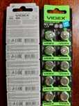Батарейка Videx AG12/LR43 цена за 1блистер (1блистер=10батареек)