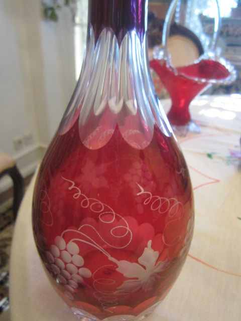 Par de Garrafas Cristal Lapidado