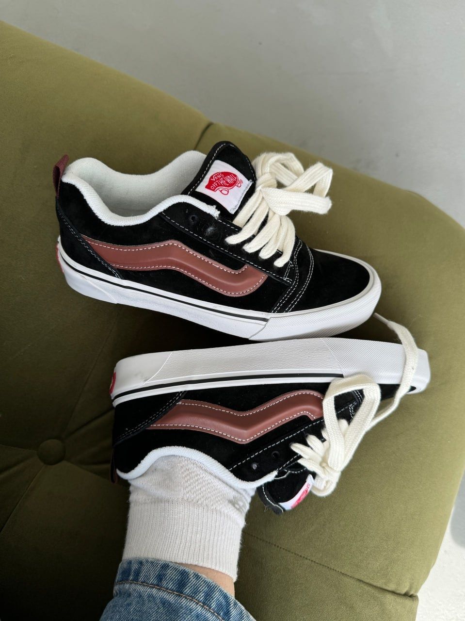 (унісекс) кеди Vans Knu Skool Black/Bordo