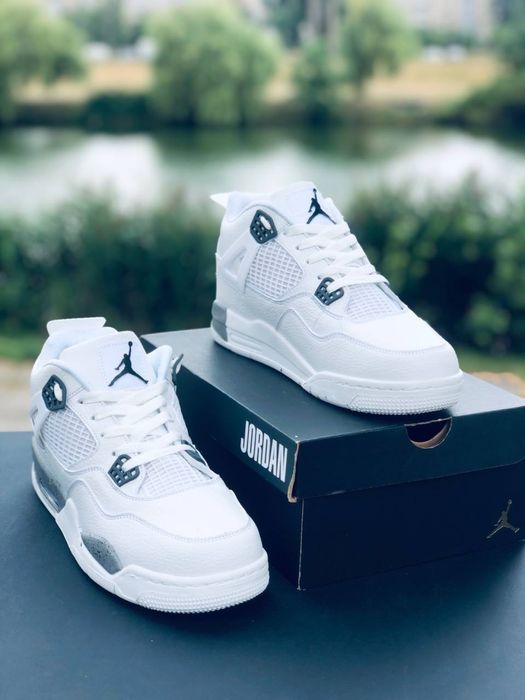 Nike Air Retro Jordan 4 white кроссовки мужские белые Джордан 4 46 раз