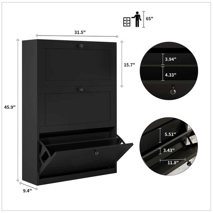 Nowa szafka na buty / uchylna / 3 poziomy / szuflady / półka / W119!