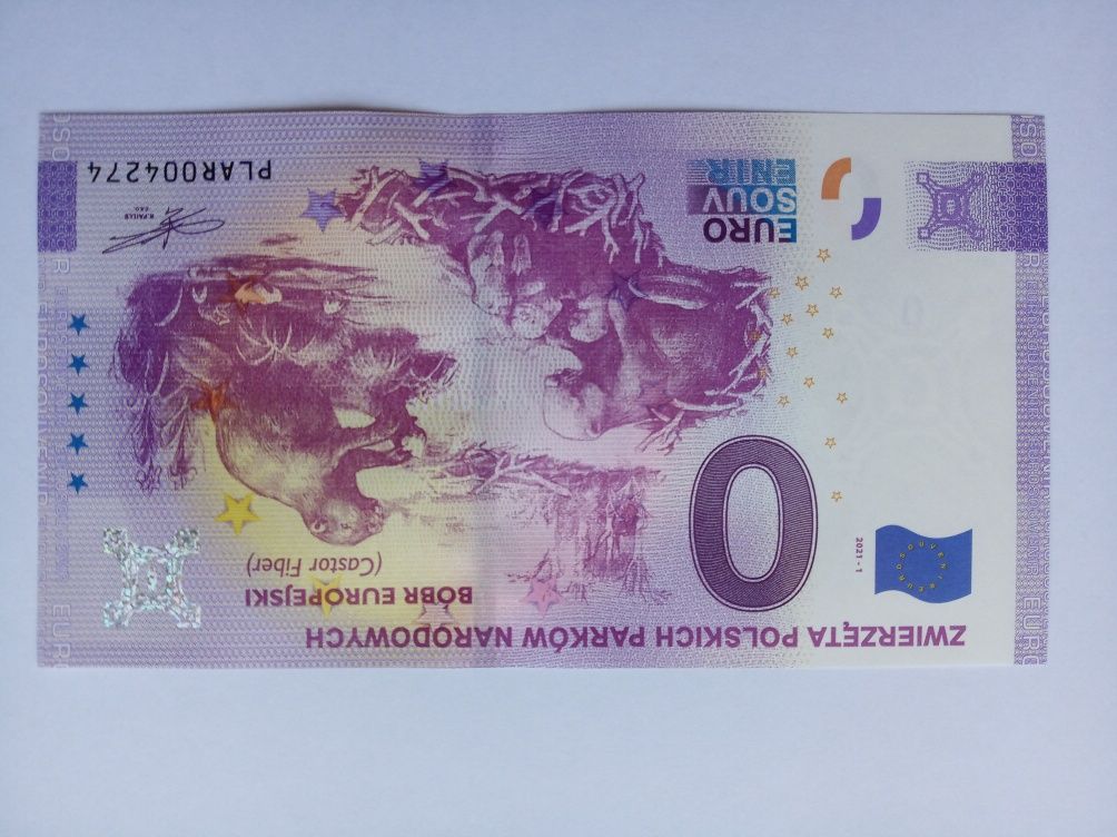 0 euro Bóbr europejski banknot kolekcjonerski
