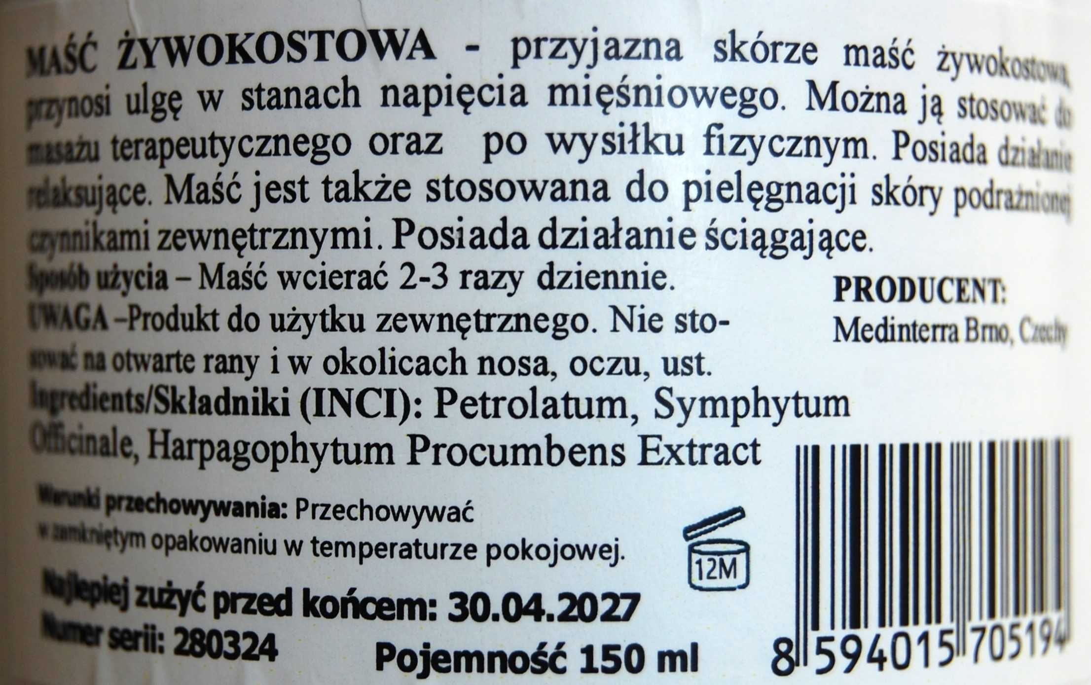 Maść żywokostowa, z żywokostu Farm-Vix 150 ml