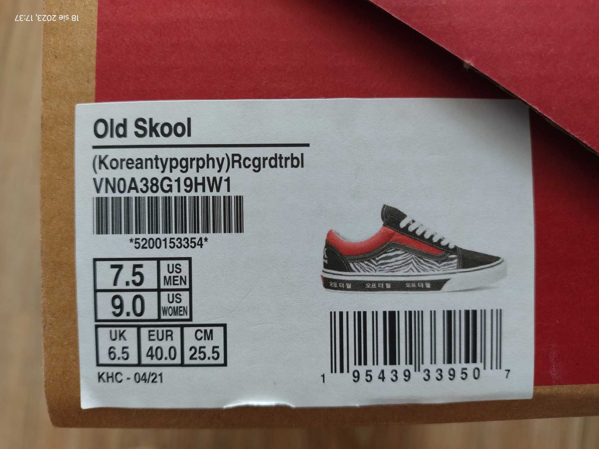 Vans Old School Koreantypgrphy roz. 40