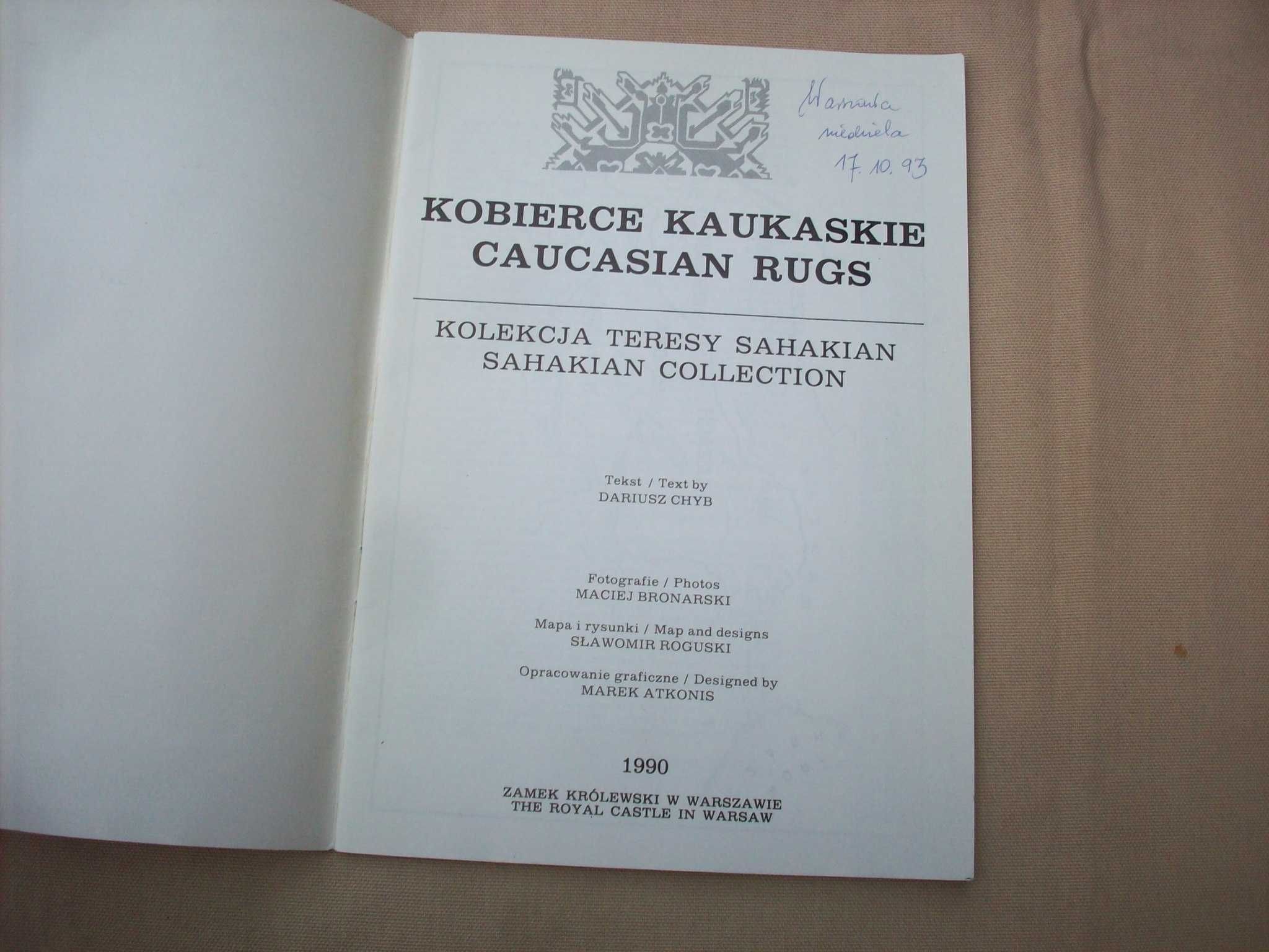 Kobierce kaukaskie, kolekcja T.Sahakian, info wystawy, 1990.