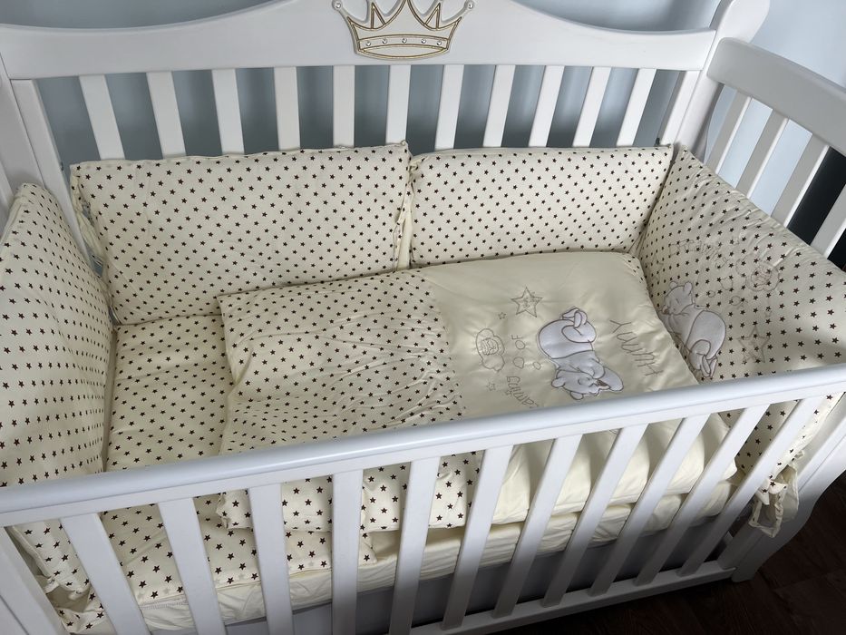 Набір в дитяче ліжечко новий підходить як для дівчинки та хлопчика