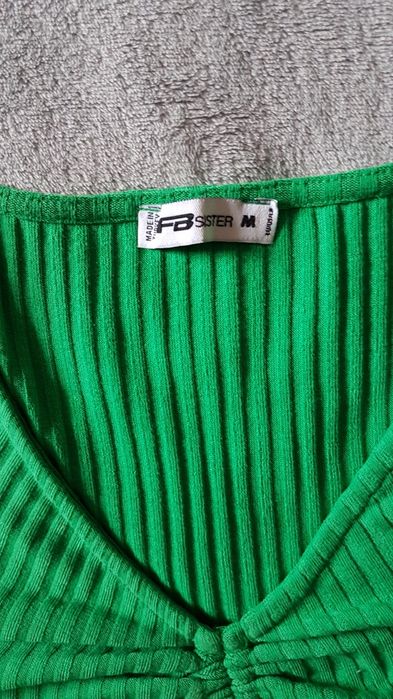 Sweterek prążkowany bluzka marszczona Fishbone 38