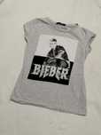 Koszulka T-shirt Justin Bieber szara z nadrukiem muzyczna dziewczęca
