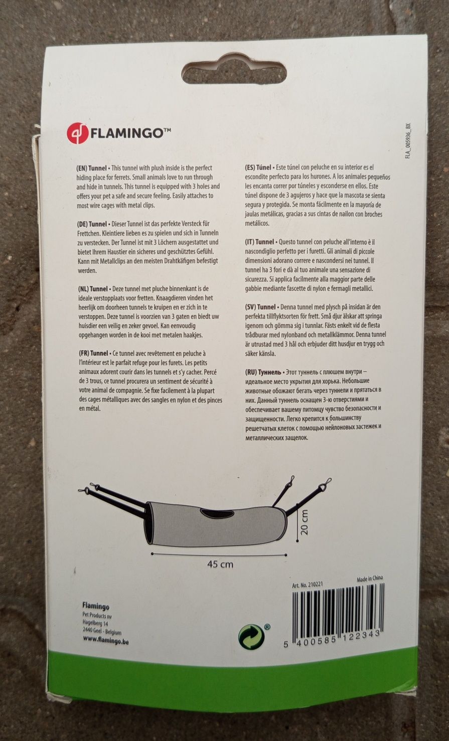 Tunel wiszący dla fretki flamingi