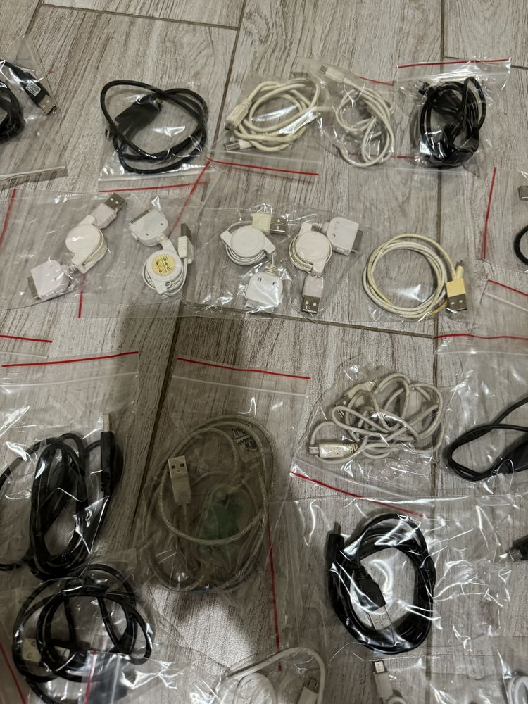 Лот зарядных шнуров Apple, Nikon, Samsung, Lg и другие