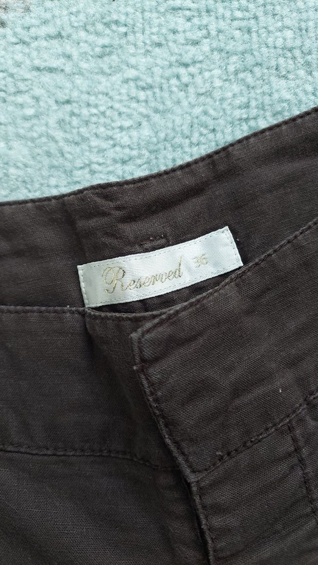 Krótkie spodenki szorty spodnie kieszenie brązowe Reserved S 36