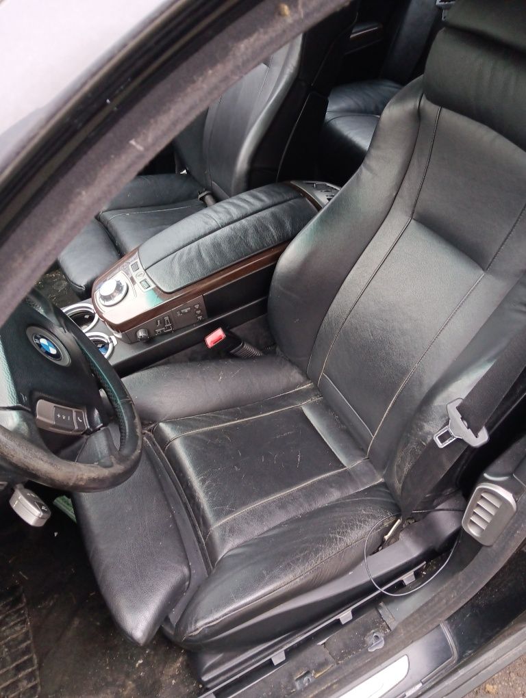 BMW E65 KOMFORTY elektryczne podgrzewane fotele kanapa boczki CZARNE