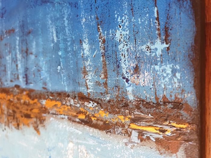 Quadro abstrato "Ilha" 50 x 40 cm