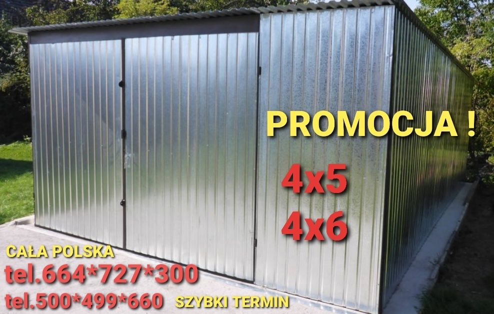 Garaż blaszany 4x5 Garaże blaszane MONTAŻ GRATIS CAŁY Kraj! SZYBKO !