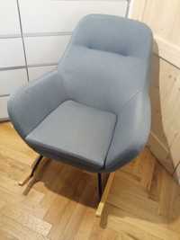 Fotel bujany szaro niebieski