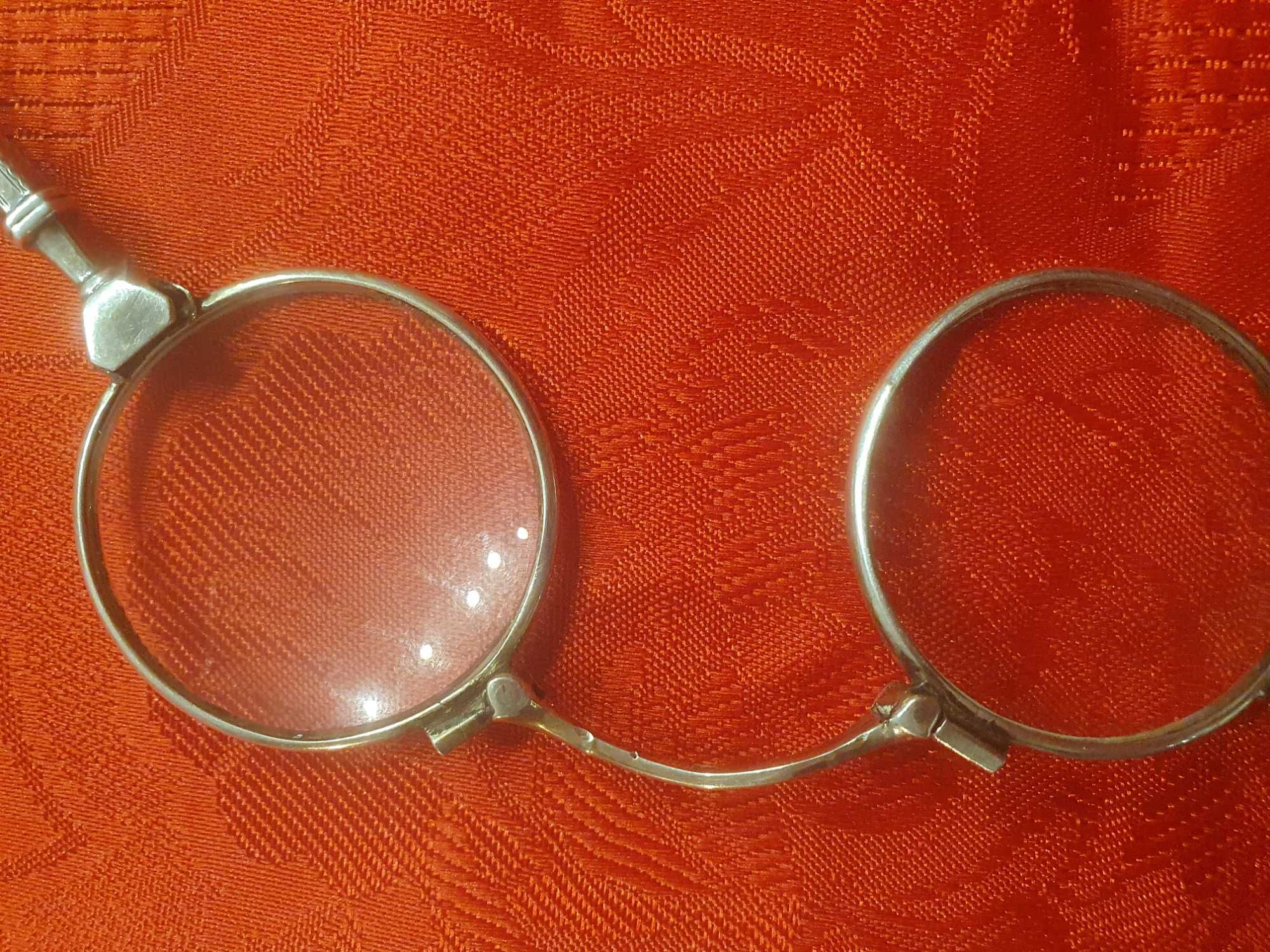 srebrne okulary binokle punce widoczne Ag.825