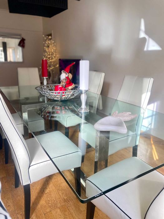 Mesa de Vidro em Prateado