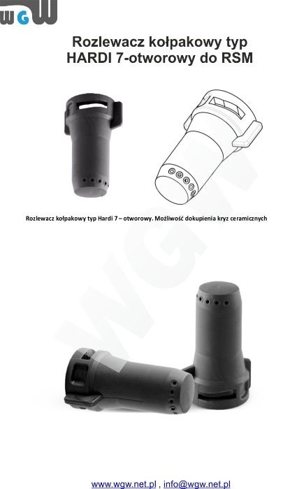 Dysza do RSM Hardi 7-otworowa, rozpylacz do RSM Hardi, rozlewak do rsm