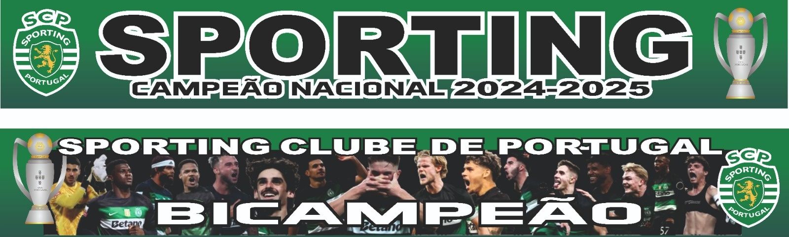 Cachecol Sublimado Sporting Bi Campeão...