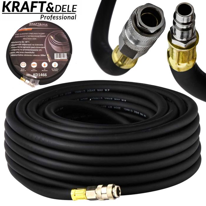 KRAFT&DELE Wąż Przewód Zakuwany Pneumatyczny 15m 10x17 20Bar KD1466