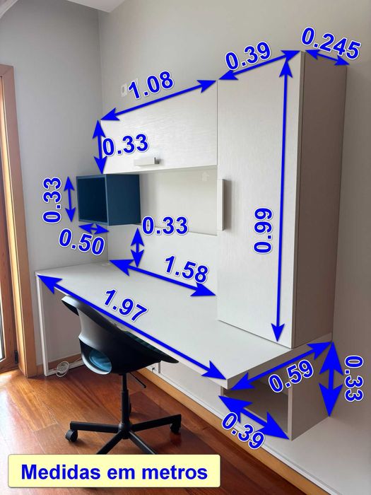 Mobilia de quarto de solteiro completa - Quarto Colorido