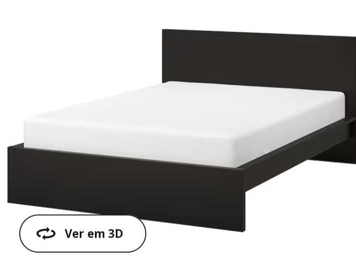 Cama Malm IKEA preto castanho