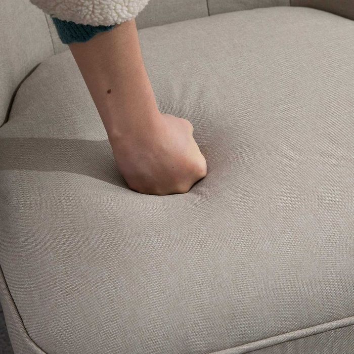 Nowy Fotel Uszak Wypoczynkowy Relaksacyjny Tapicerowany Beżowy